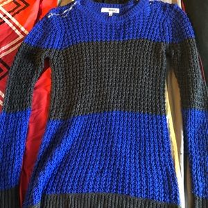 Derek heart blue and gray knitted sweater dress